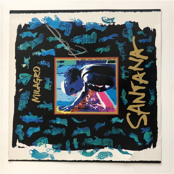 Santana Milagro album flat signed by Carlos Santana