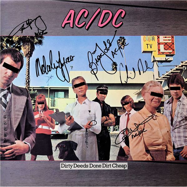 AC/DC Dirty Deeds Done Dirt Cheap signed album