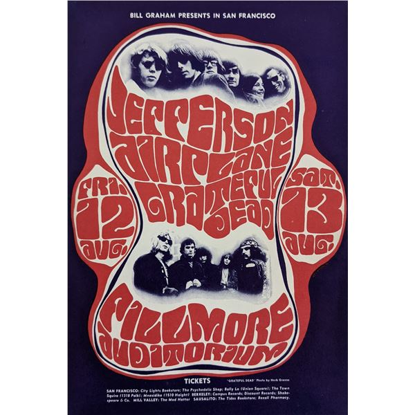 1966 Fillmore Postcard Jefferson Airplane Grateful Dead