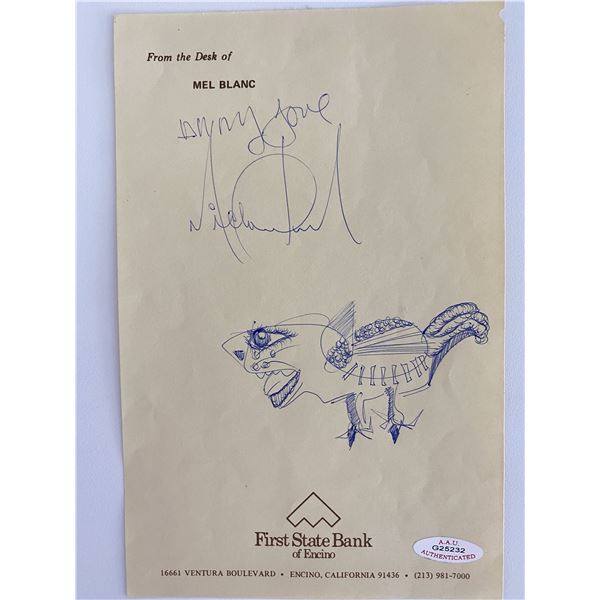 Michael Jackson Signed Original Hand Drawn Sketch - A.A.U Authenticated