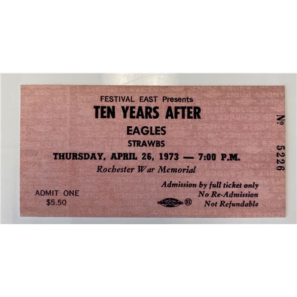 Eagles 1973 vintage concert ticket