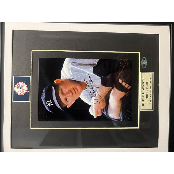 Whitey Ford signed photo. SCM authenticated