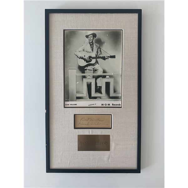 Hank Williams framed original signature