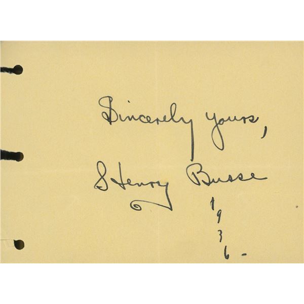 jazz Musician Henry Busse signature cut