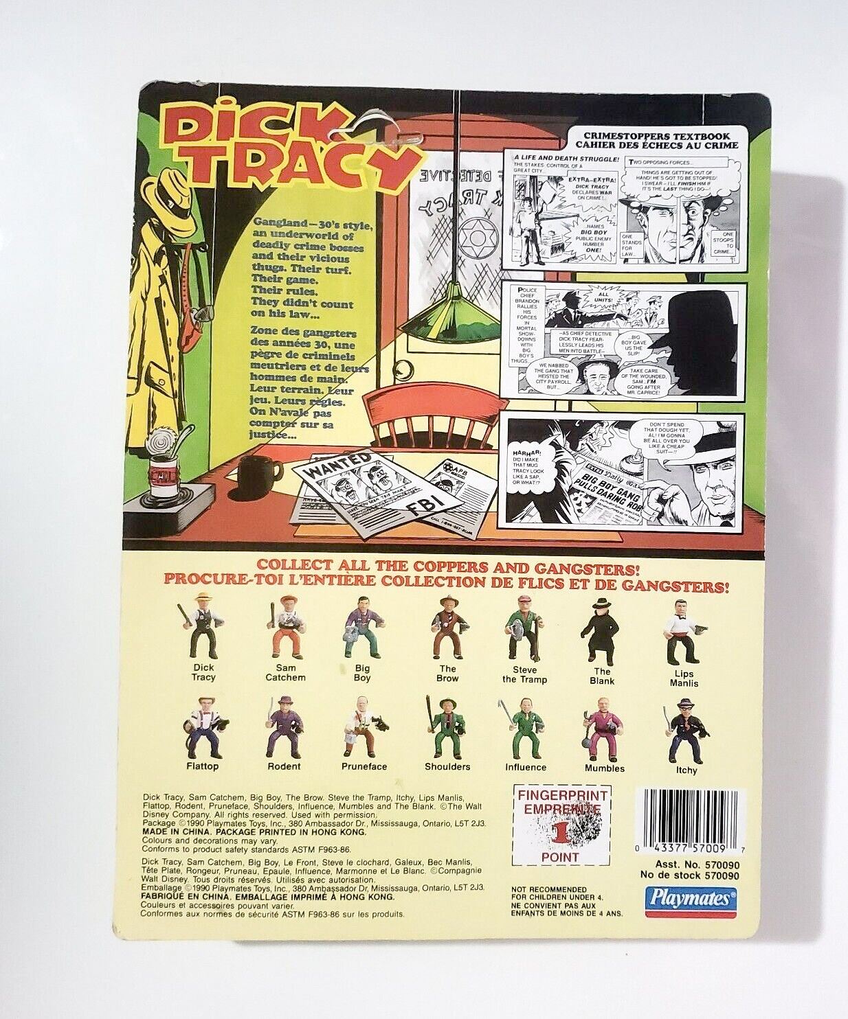 DICK TRACY THE TRAMP 1990 WARREN BEATTY MOVIE BY PLAYMATES TOYS