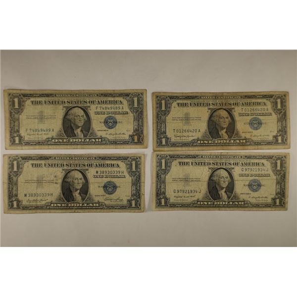 1935-E, 35-G, 57-A & 1957-B US $1 SILVER CERTS