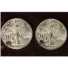 Image 1 : 2- 1/10TH TROY OZ .999 FINE SILVER BRILLIANT UNC