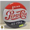 Image 1 : ESTATE PEPSI COLA METAL BUTTON SIGN APPROX 15IN