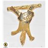 Image 1 : #5 GOLD TONE MOVING PARTS- CAT HANGING BROOCH