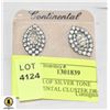 Image 1 : #22 PAIR OF SILVER TONE CONTINENTAL CLUSTER DROP