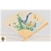 Image 1 : #39 JAPAENE FOLDING FAN W/ FLORAL/ BIRD THEME