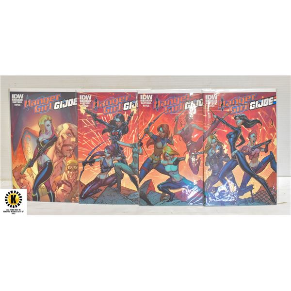 IDW DANGER GIRL/GI JOE #1-4 COMIC SET, JS CAMPBELL