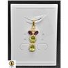 Image 1 : #279-NATURAL  PERIDOT &  GARNET, TOPAZ & CZ PENDAN