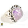 Image 1 : 7)  NATURAL AMETHYST, SETTING