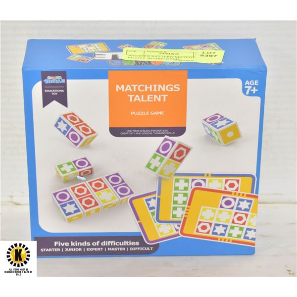 WOODEN PATTERN MATCHING PUZZLE BOARD GAME