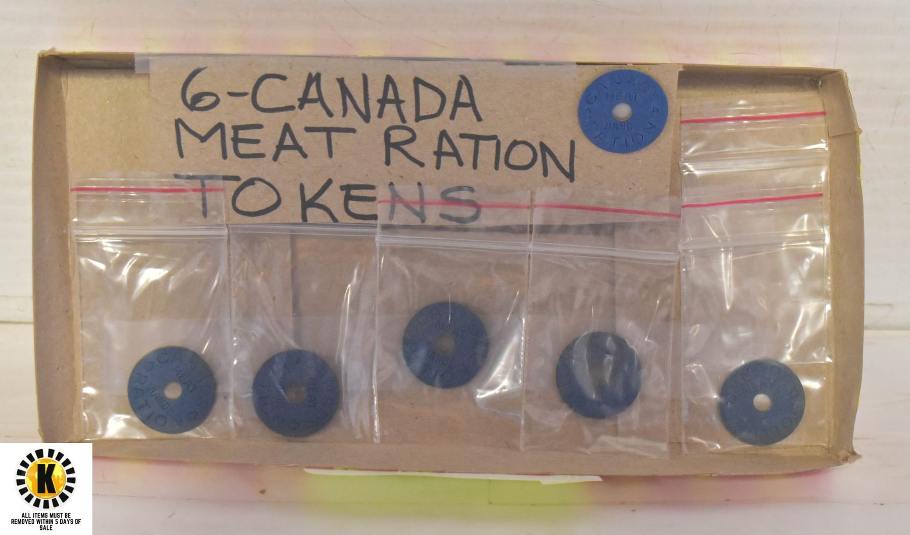 Meat Ration Token 6 - CANADA MEAT RATION TOKENS - WWII - 1940'S