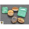 Image 1 : #59-GENUINE GREEN JADEITED & TIGER EYE 72.90 CT
