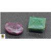 Image 1 : #90-GENUINE RUBY & EMERALD GEMSTONE  50.50CT