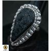 #150-NATURAL BLACK TOURMALINE (RAW) RING SIZE 6.5