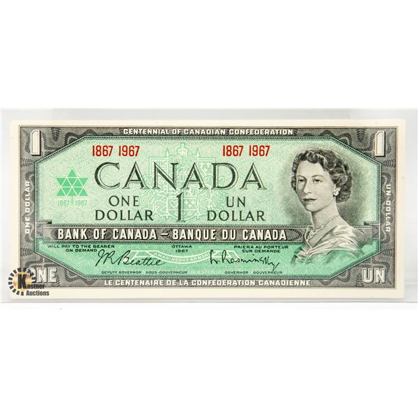 1.com Bank Note 1867-1967 CANADA CENTENNIAL $1 BANK NOTE