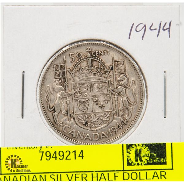 1944 CANADIAN SILVER HALF DOLLAR