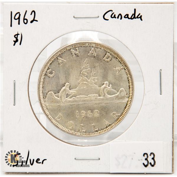 1962 SILVER CANADA $1 DOLLAR COIN