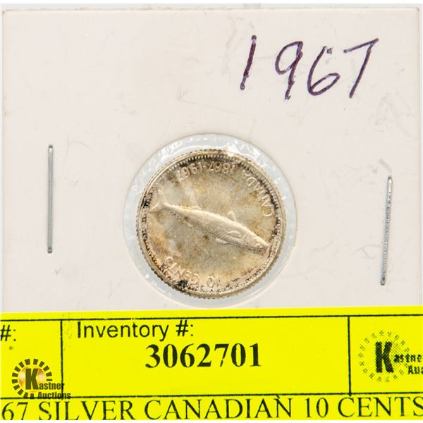 1967 SILVER CANADIAN 10 CENTS