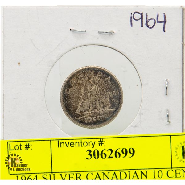 1964 SILVER CANADIAN 10 CENTS