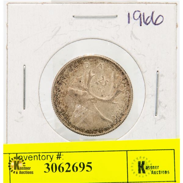 1966 SILVER CANADIAN 25 CENTS