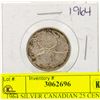 Image 1 : 1964 SILVER CANADIAN 25 CENTS