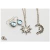 Image 1 : SUN + CRESCENT MOON NECKLACES + BLUE STONE