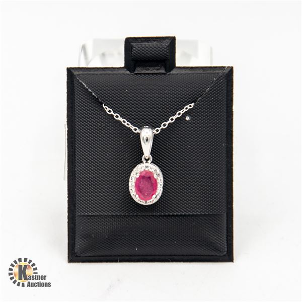 RED RUBY PENDANT NECKLACE