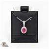 Image 1 : RED RUBY PENDANT NECKLACE