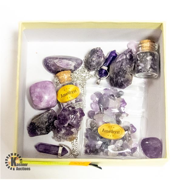 GENUINE AMETHYST SPECIMENS GEMSTONES + PENDANT/