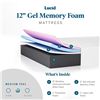 Image 3 : NEW LUCID 12" GEL MEMORY FOAM TWIN XL MATTRESS