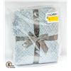 NEW CREVENT 50 X 60" KNITTED THROW BLANKET, GREY