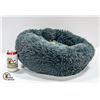 Image 1 : NEW STEEL BLUE ROUND DOUGHNUT PET BED WITH