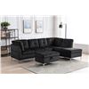 Image 1 : NEW MODERN BLACK FABRIC SECTIONAL WITH OTTOMAN