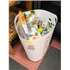 Image 1 : LARGE NEW LAUNDRY BASKET FILLED WITH VARIOUS NEW