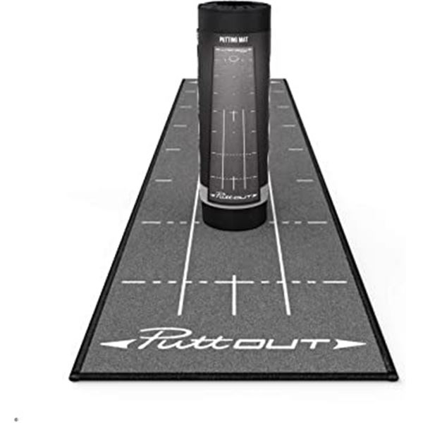 NEW PUTTOUT PRO GOLF PUTTING TRAINING MAT, GREY