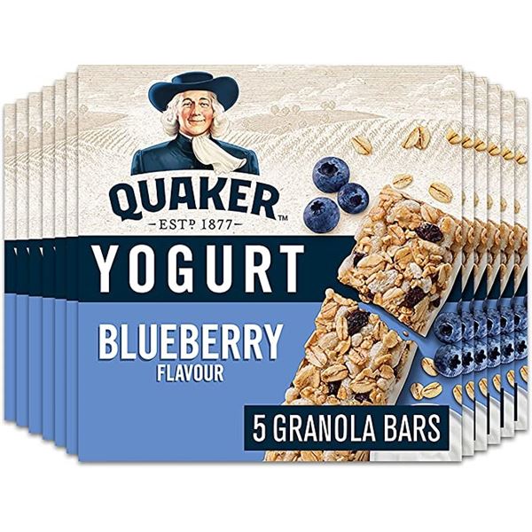 NEW CASE OF 12 BOXES OF QUAKER YOGURT BLUEBERRY