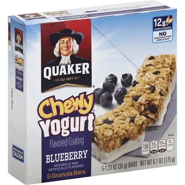 CASE WITH 12 BOXES QUAKER YOGURT BLUEBERRY GRANOLA