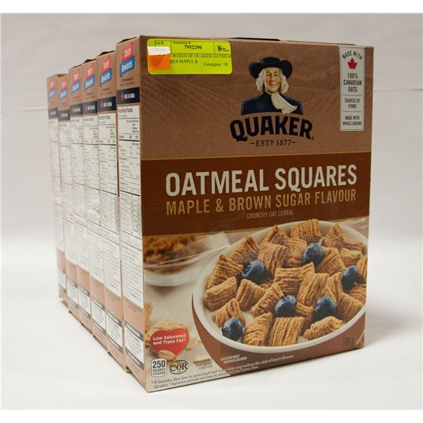 6 NEW BOXES OF QUAKER OATMEAL SQUARES MAPLE &