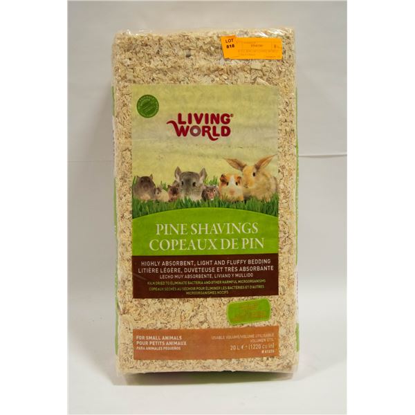 NEW 20L BAG OF LIVING WORLD PINE SHAVINGS