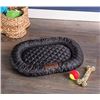Image 2 : NEW BONE DRY BORDER CUSHION QUILTED BLACK OVAL