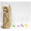 Image 1 : 6 WINE GLASSES EACH WITH DIFFERENT