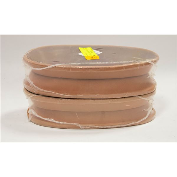 4 TERRA COTTA OVAL BAKING DISHES