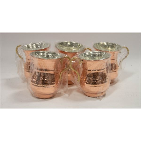 5 COPPER STYLE CUPS