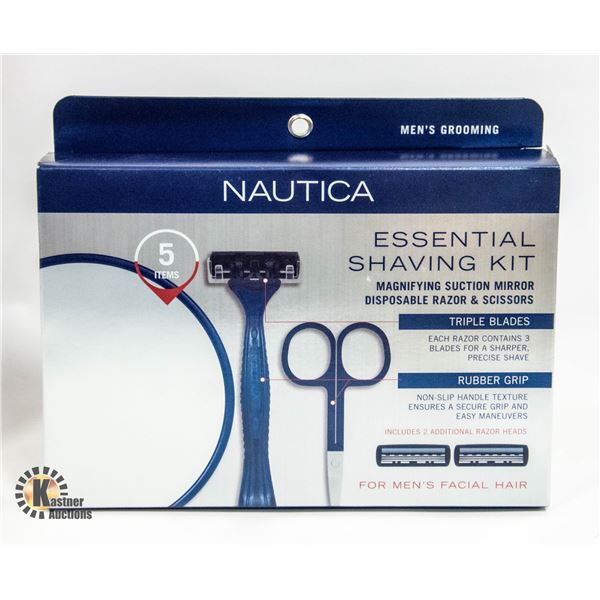 NEW SEALED 5PC NAUTICA ESSENTIAL SHAVING KIT -