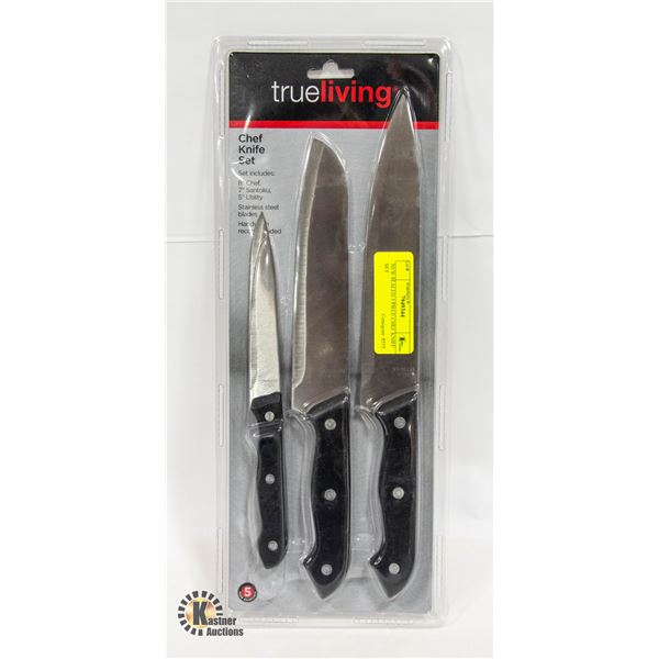 NEW SEALED 3 PIECE CHEF KNIFE SET